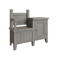 Grey Oak Telephone Bench with Storage - Ambleside