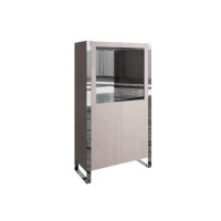 Tall Drinks Cabinet in Grey Oak Effect - Arabella