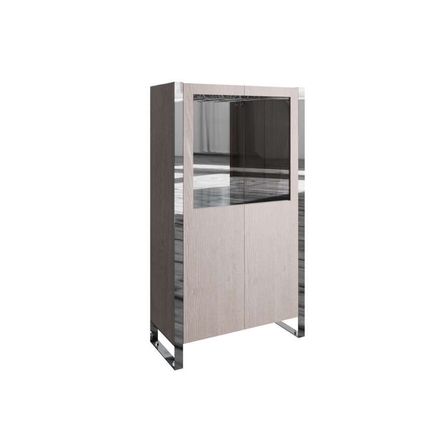 Tall Drinks Cabinet in Grey Oak Effect - Arabella