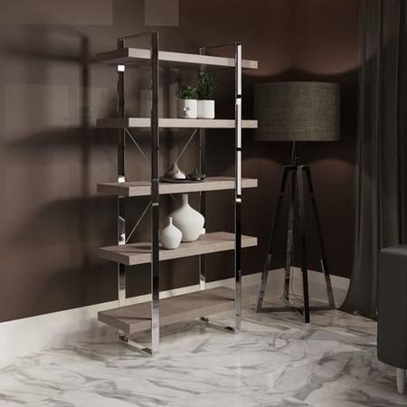 Large Bookcase in Grey Oak Effect - Arabella