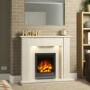 White Marble Freestanding Fireplace Surround with LED Lights - Be Modern