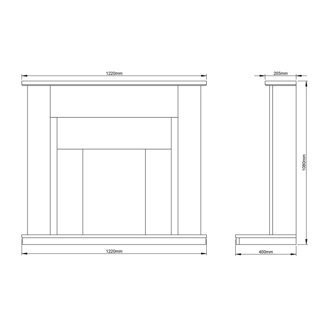 White Marble Freestanding Fireplace Surround with LED Lights - Be Modern