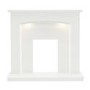 White Marble Fireplace Surround with LED Lights - Be Modern Emelia