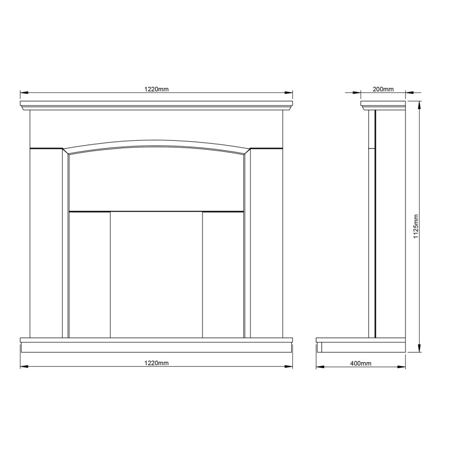 White Marble Fireplace Surround with LED Lights - Be Modern Emelia