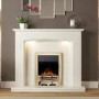 White Marble Fireplace Surround with LED Lights - 52 Inch - Be Modern Emeilia