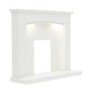 White Marble Fireplace Surround with LED Lights - 52 Inch - Be Modern Emeilia