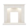 White Marble Freestanding Electric Fireplace Suite with LED Lights - Be Modern Isabelle
