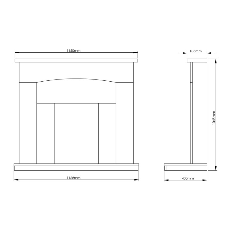 White Marble Freestanding Electric Fireplace Suite with LED Lights - Be Modern Isabelle