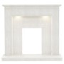 White Marble Fireplace Surround with LED Lights - 48 Inch - Be Modern Madalyn