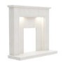 White Marble Fireplace Surround with LED Lights - 48 Inch - Be Modern Madalyn