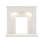 White Marble Freestanding Fireplace Surround with LED Lights - Be Modern Tasmin