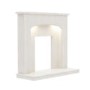 White Marble Freestanding Fireplace Surround with LED Lights - Be Modern Tasmin