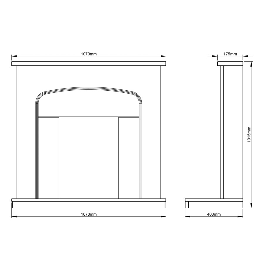 White Marble Freestanding Fireplace Surround with LED Lights - Be Modern Tasmin