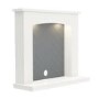 White and Grey Herringbone Electric Fireplace Suite with LED Lights - Be Modern