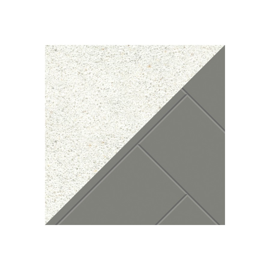White and Grey Herringbone Electric Fireplace Suite with LED Lights - Be Modern