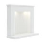 White and Grey Marble Electric Fireplace Suite with LED Lights - 46 Inch - Be Modern Millgate