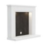 White and Grey Marble Electric Fireplace Suite with LED Lights - Be Modern Millgate