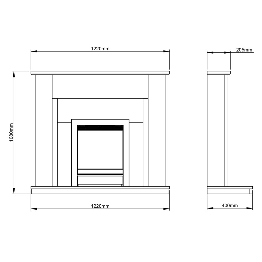 White Marble Freestanding Electric Fireplace Suite with LED Lights - Be Modern Elda