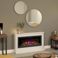 White and Grey Freestandsing Electric Fireplace Suite - 52 Inch - Be Modern Hansford