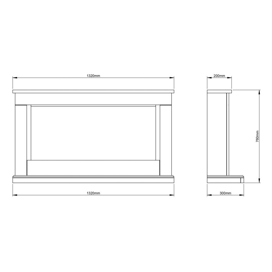 White and Grey Freestandsing Electric Fireplace Suite - 52 Inch - Be Modern Hansford