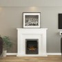 White Freestanding Electric Fireplace Suite with Chrome Insert - Be Modern