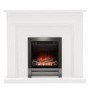 White Freestanding Electric Fireplace Suite with Chrome Insert - Be Modern