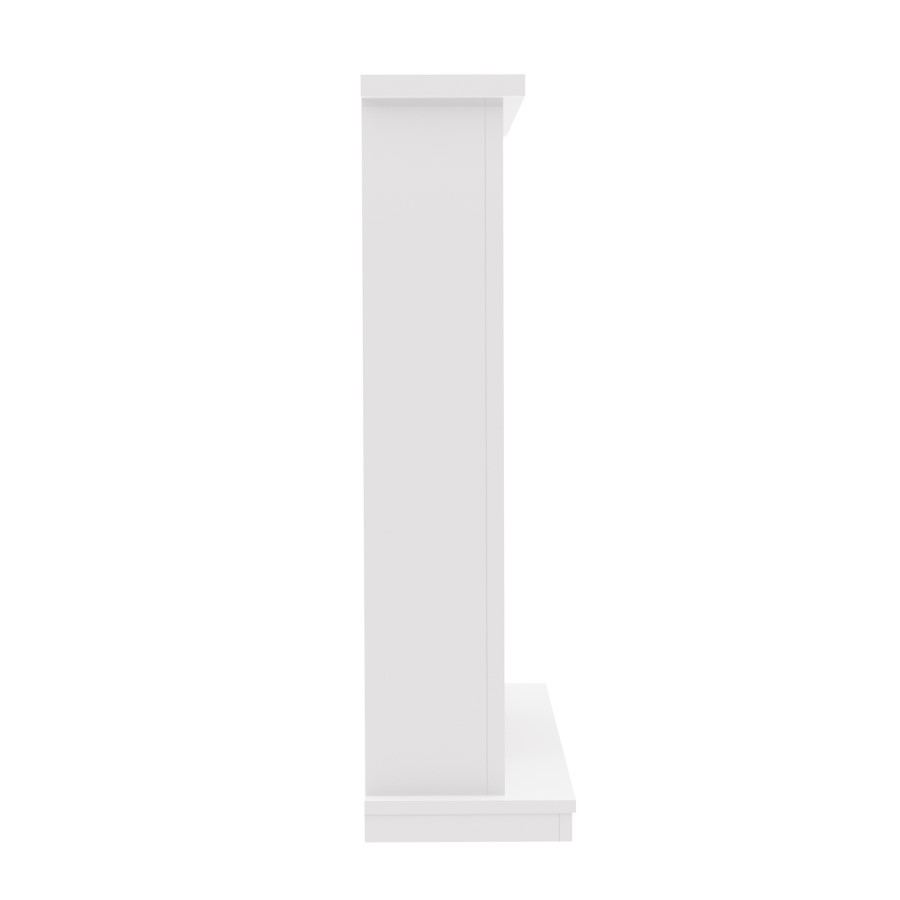 White Freestanding Electric Fireplace Suite with Chrome Insert - Be Modern