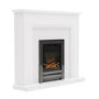 White Freestanding Electric Fireplace Suite with Chrome Insert - Be Modern