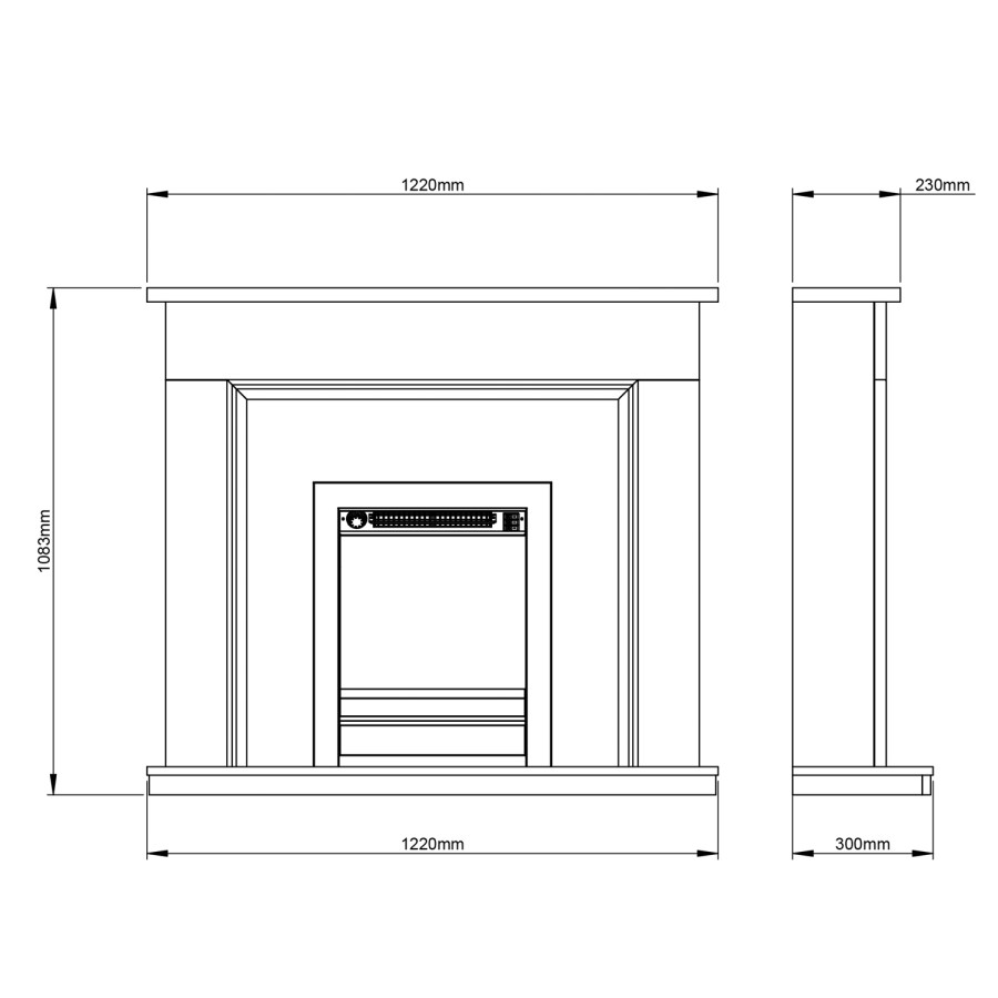 White Freestanding Electric Fireplace Suite with Chrome Insert - Be Modern