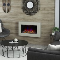Beige Wall Mounted Electric Fireplace - Be Modern Albali