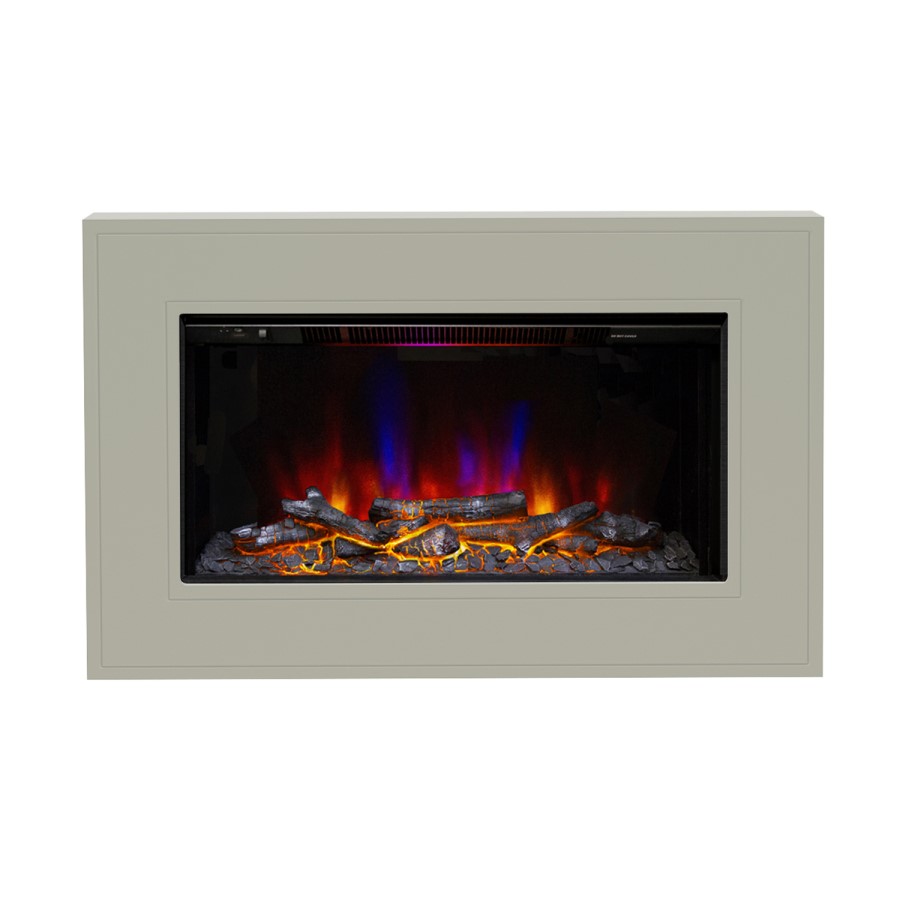 Beige Wall Mounted Electric Fireplace - Be Modern Albali