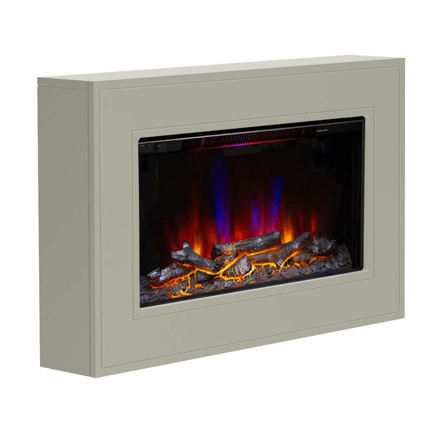 Beige Wall Mounted Electric Fireplace - Be Modern Albali