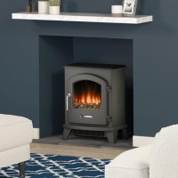 Grey Cast Iron Electric Stove Fireplace - Be Modern Serrano