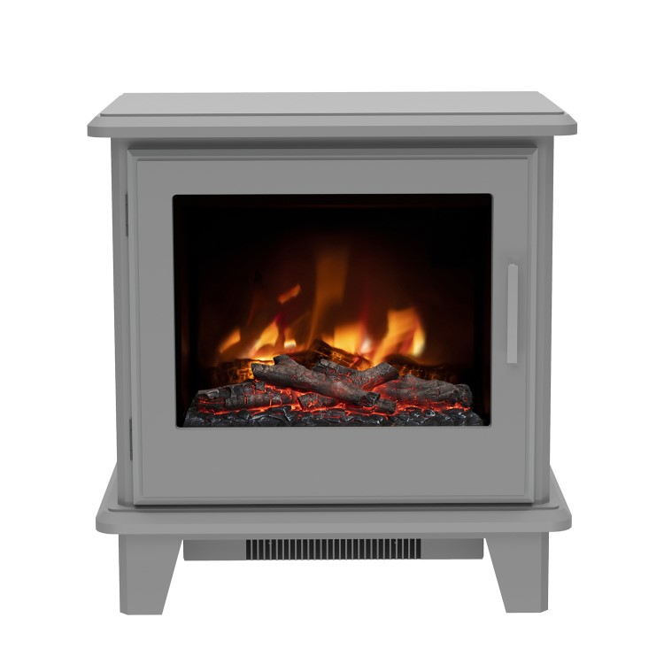 Grey Freestanding Log Effect Electric Stove Fireplace Suite - Be Modern Southgate