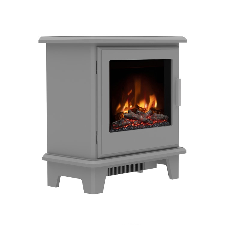 Grey Freestanding Log Effect Electric Stove Fireplace Suite - Be Modern Southgate