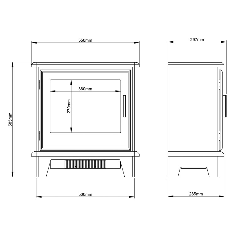 Grey Freestanding Log Effect Electric Stove Fireplace Suite - Be Modern Southgate