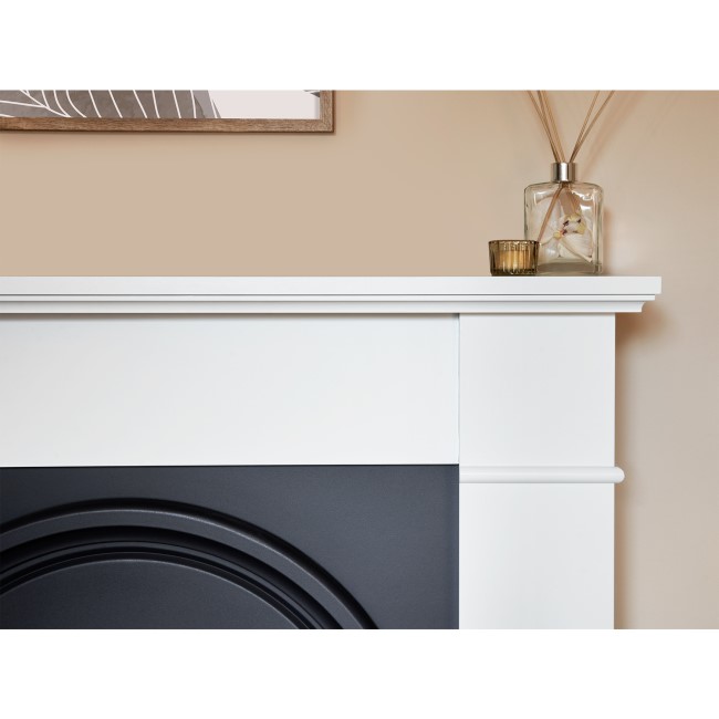 Adam Chesterfield White & Grey Electric Fireplace Suite 44 Inch