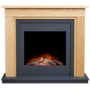 Oak and Grey Freestanding Electric Fireplace Suite - 43 Inch - Adam