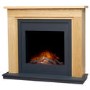 Oak and Grey Freestanding Electric Fireplace Suite - 43 Inch - Adam