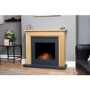 Oak and Grey Freestanding Electric Fireplace Suite - 43 Inch - Adam