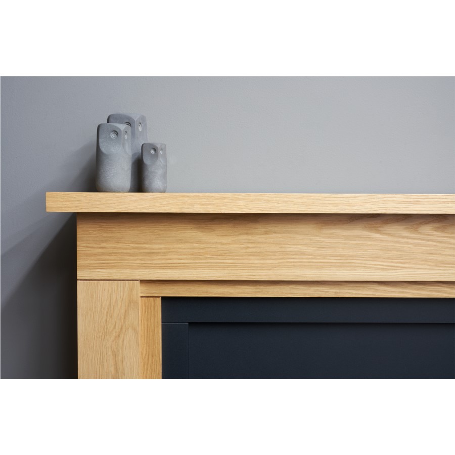 Oak and Grey Freestanding Electric Fireplace Suite - 43 Inch - Adam