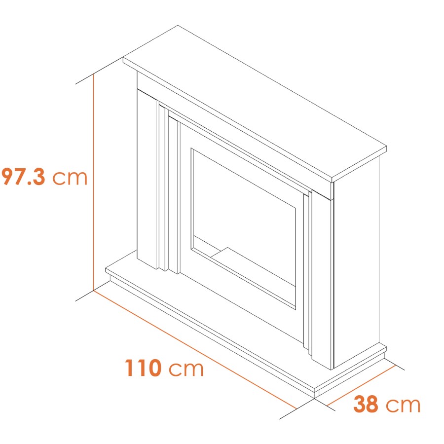 Oak and Grey Freestanding Electric Fireplace Suite - 43 Inch - Adam