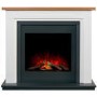 Adam Brentwood White and Black Freestanding Electric Fireplace Suite 43 Inch