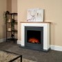 Adam White and Black Freestanding Electric Fireplace Suite 43" - Brentwood