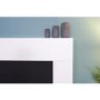 Miami Fireplace in Pure White & Black with Oslo Electric Inset Stove in Black 48 inch