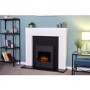 Miami Fireplace in Pure White & Black with Oslo Electric Inset Stove in Black 48 inch