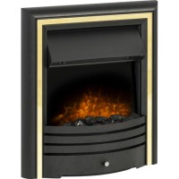 Adam Black and Brass Inset Electric Fireplace - Cambridge