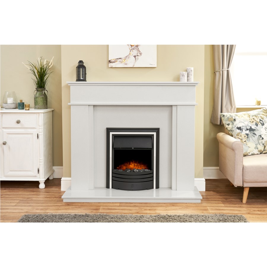 Adam Black and Brass Inset Electric Fireplace - Cambridge