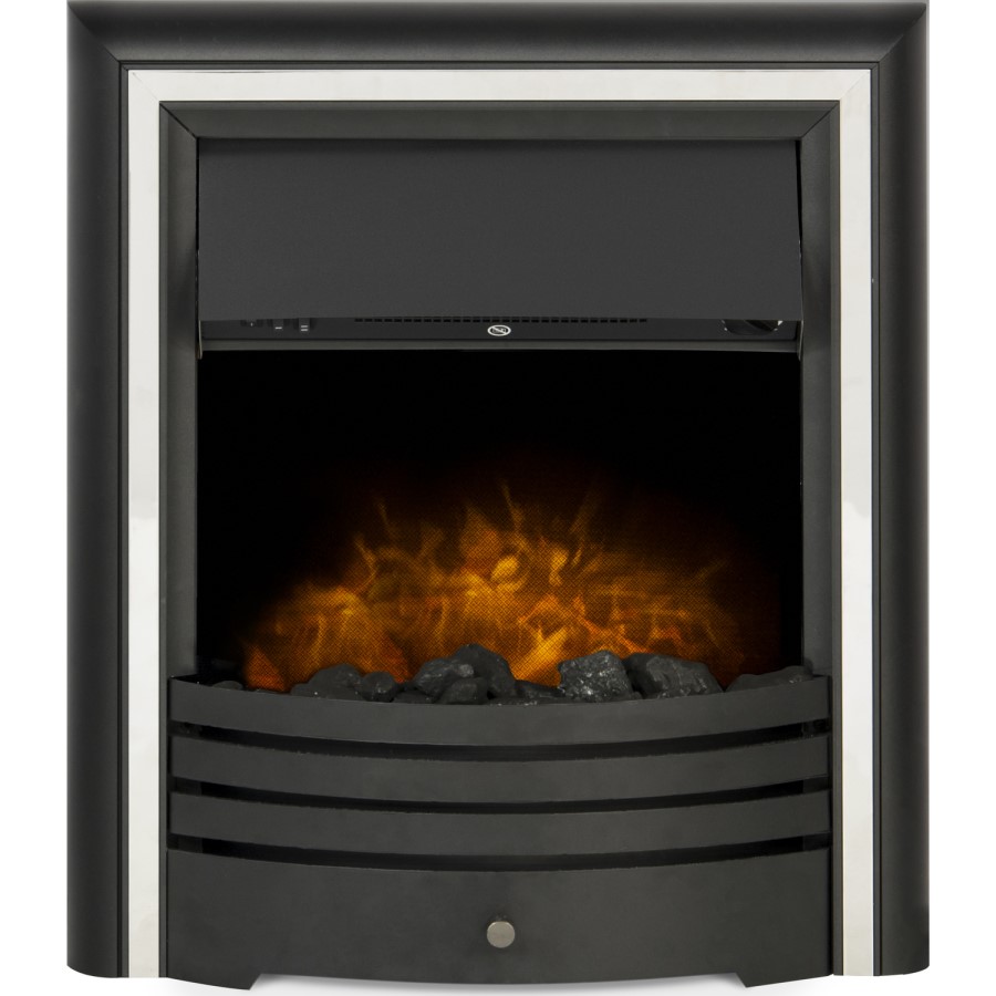 Adam Black and Brass Inset Electric Fireplace - Cambridge