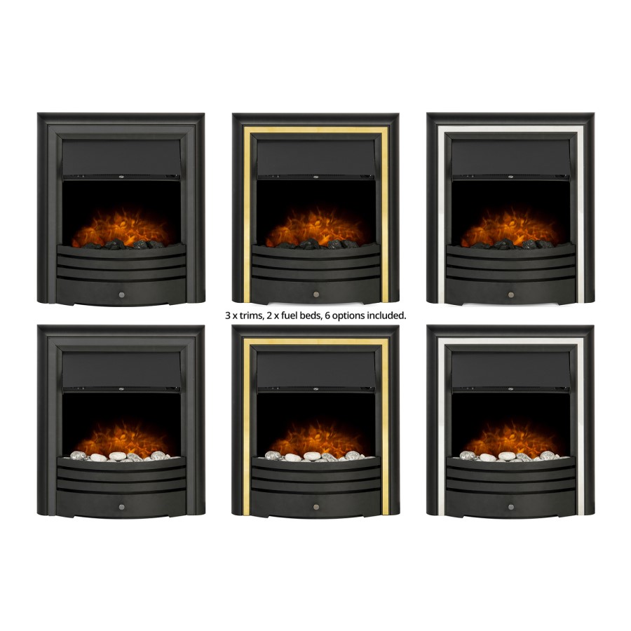 Adam Black and Brass Inset Electric Fireplace - Cambridge